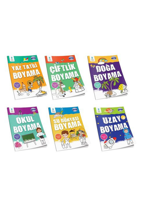 Boyama Kitabı Seti - 6 Kitap - Türkçe İngilizce Boyama