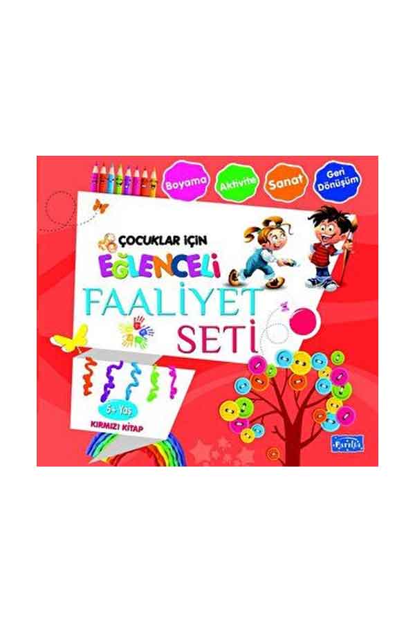 Çocuklar İçin Eğlenceli Faaliyet Seti - Kırmızı Kitap (5+ Yaş)