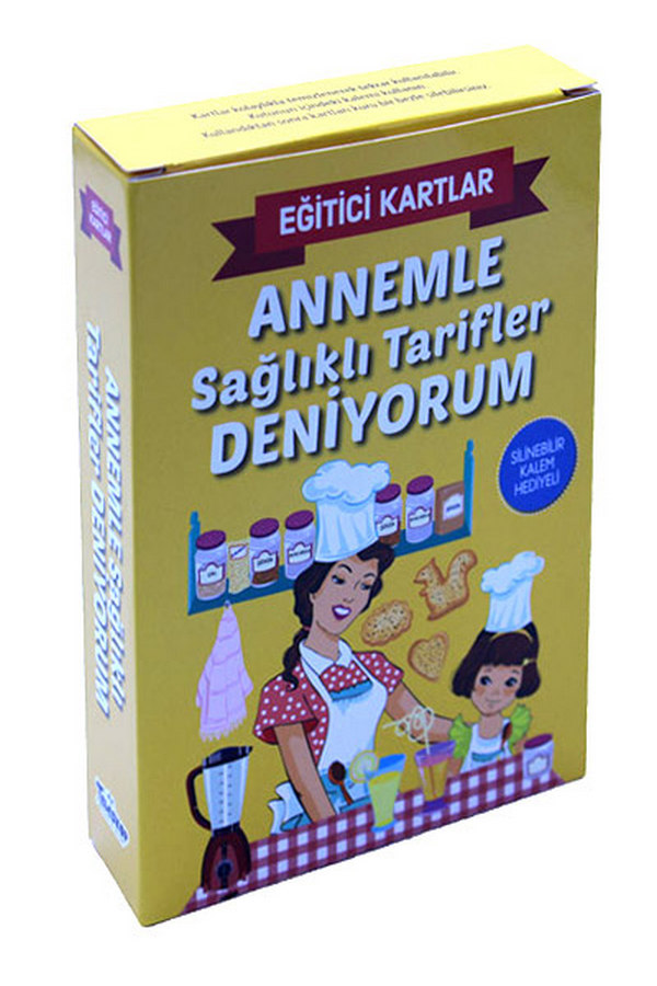 Eğitici Kartlar - Annemle Sağlıklı Tarifler Deniyorum / Silinebilir Kalem Hediyeli