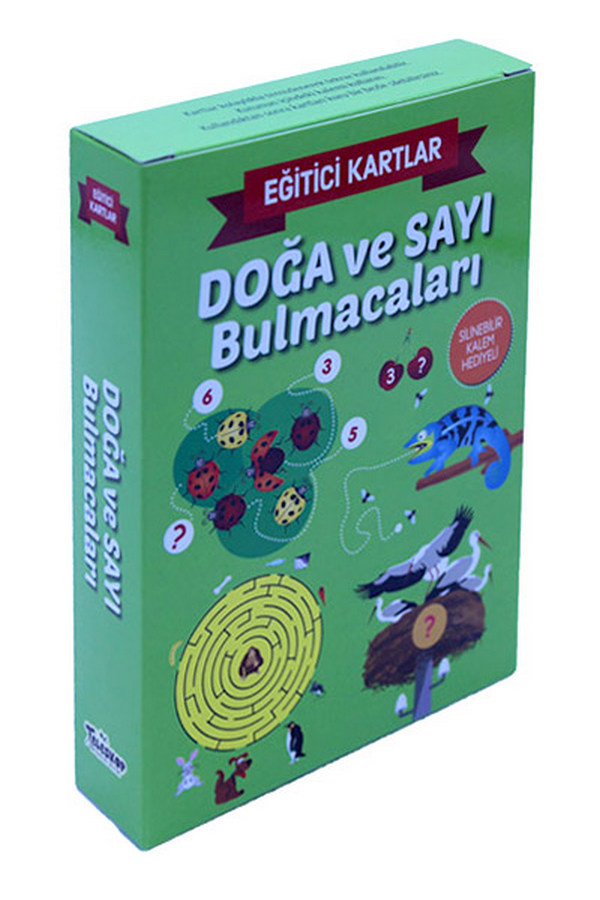 Eğitici Kartlar - Doğa Ve Sayı Bulmacaları / Silinebilir Kalem Hediyeli