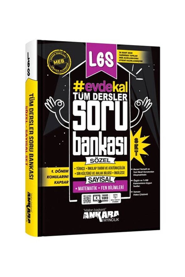 LGS 1. Dönem Evde Kal Sayısal Sözel Soru Bankası Seti Ankara Yayıncılık