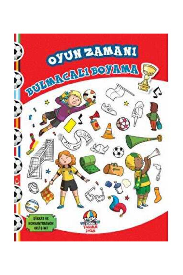 Oyun Zamanı - Bulmacalı Boyama - Kırmızı Kitap