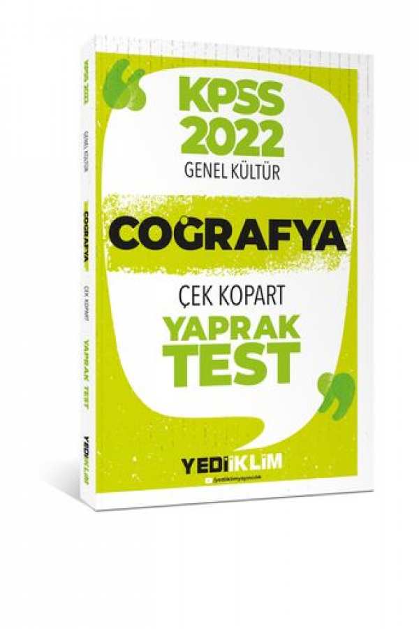 Yediiklim Yayınları 2022 KPSS Lisans Genel Kültür Coğrafya Çek Kopart Yaprak Test